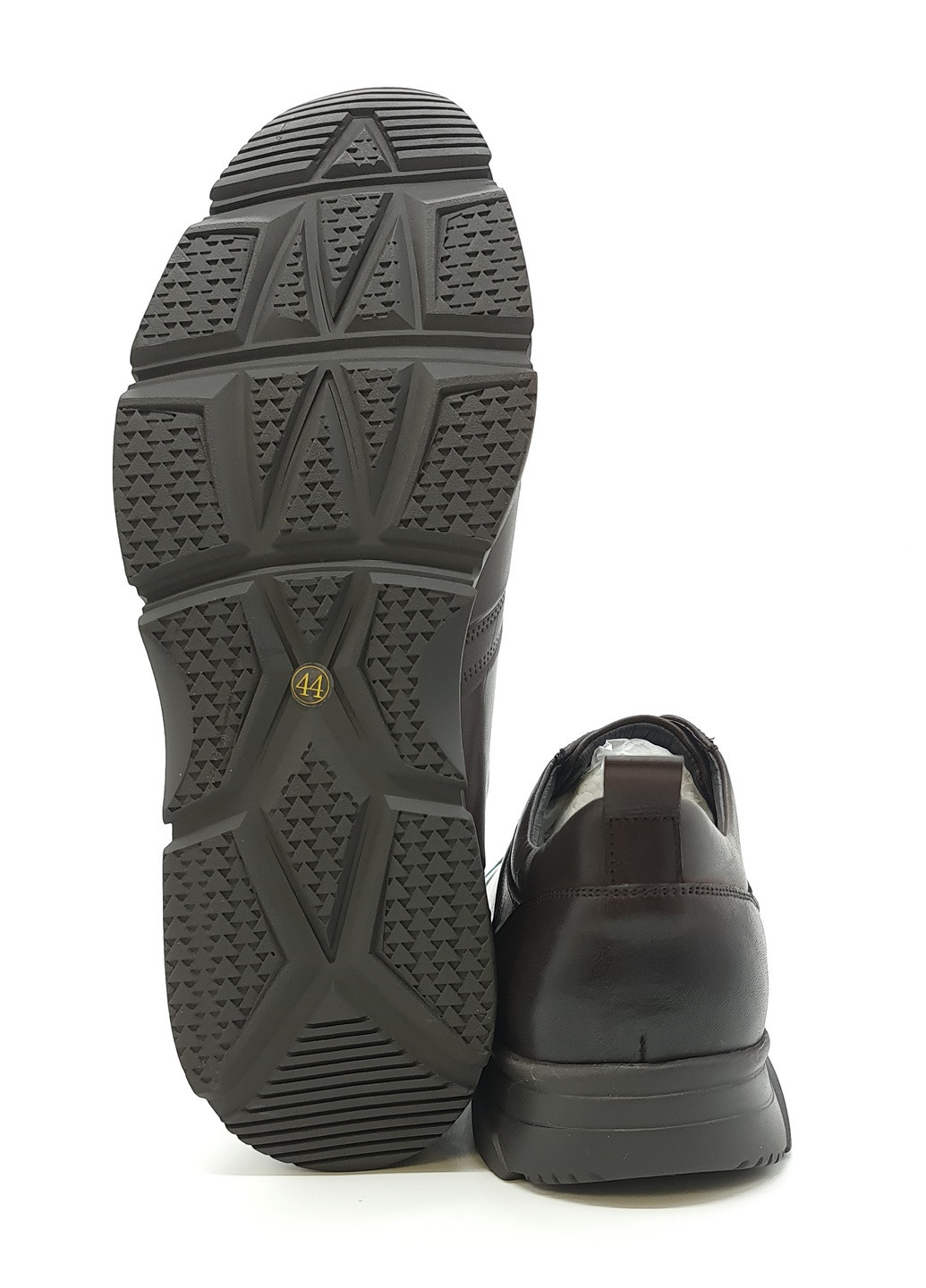Коричневые чоловічі кросівки сірі шкіряні bv-17-3 27 см (р) Boss Victori