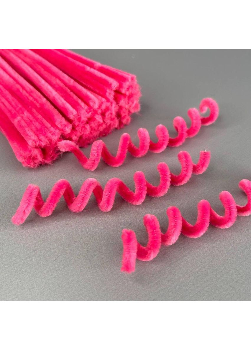 Пушистая проволока (синель) 30 см - розовая яркая Plus-plus (354795809)
