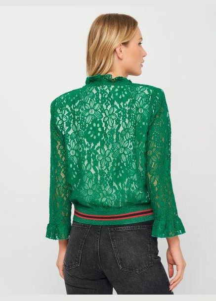 Зеленая блуза демисезон,зеленый-красный,co` Couture