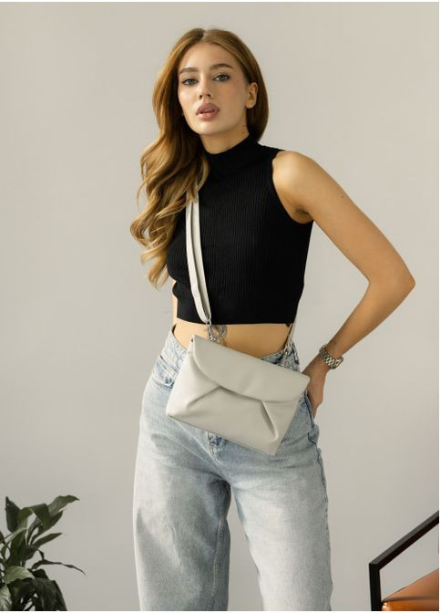 Жіноча сумка кросбоді з екошкіри Сірий шовк (1104023417) Sambag (360965617)