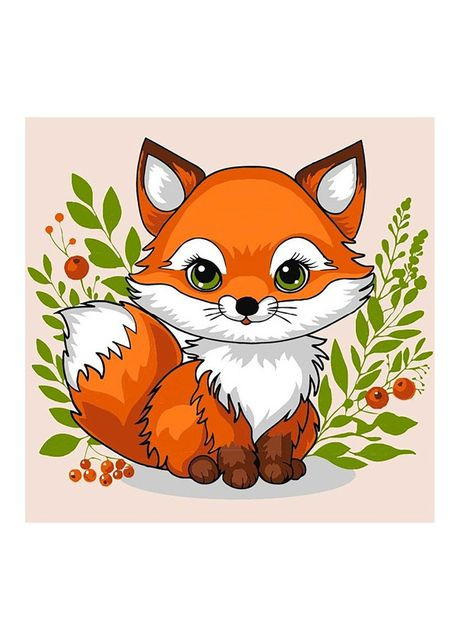 Картина по номерам Лисичка 25 х 25 см (QB900-066) qbee (370258185)