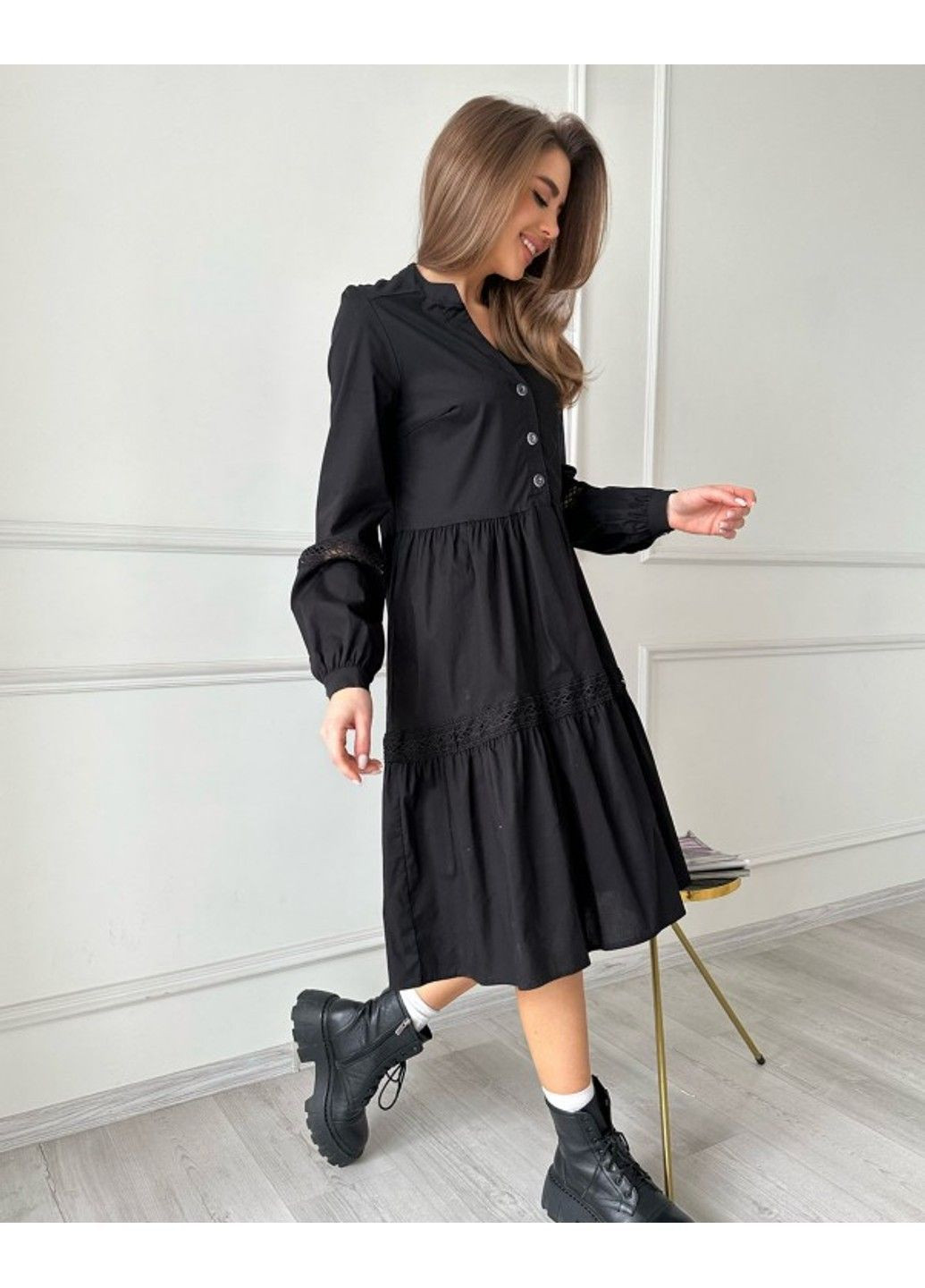 Черное повседневный платье issa pus a-455 черный ISSA PLUS