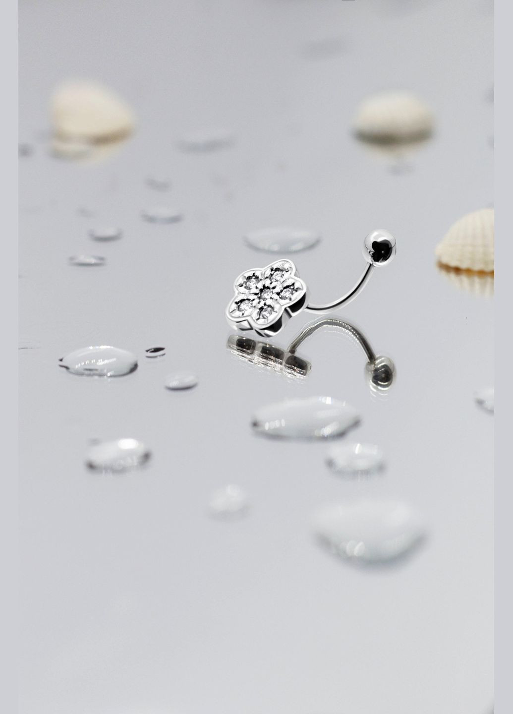 Серебряный пирсинг Цветок (6002) IRIJ (330784334)