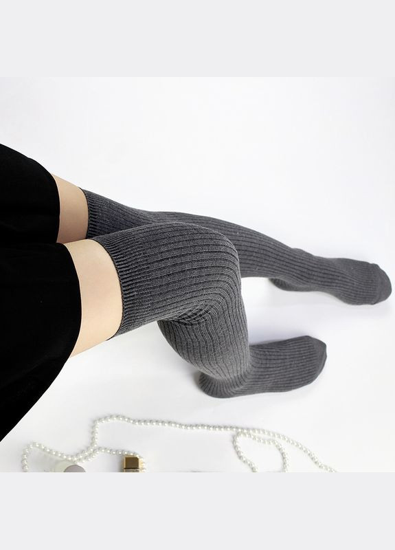 Чулки рубчик трикотаж темно-серые XXS-L No Brand (311222973)