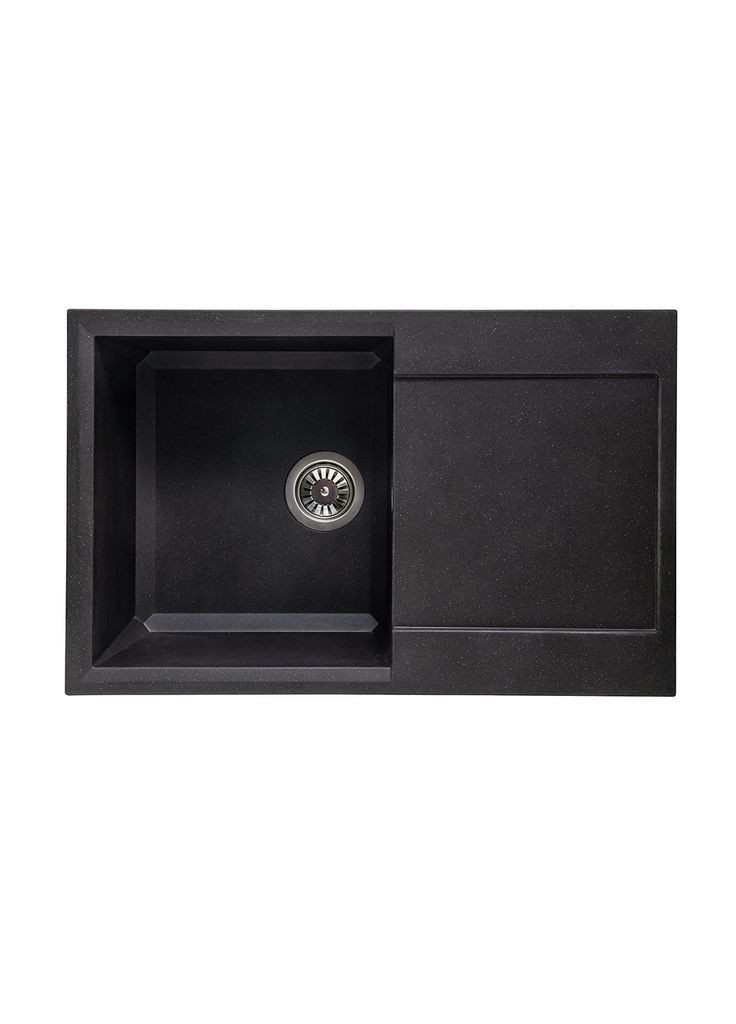 Мойка гранитная New 78х50 черная с серебром Stella (329440927)