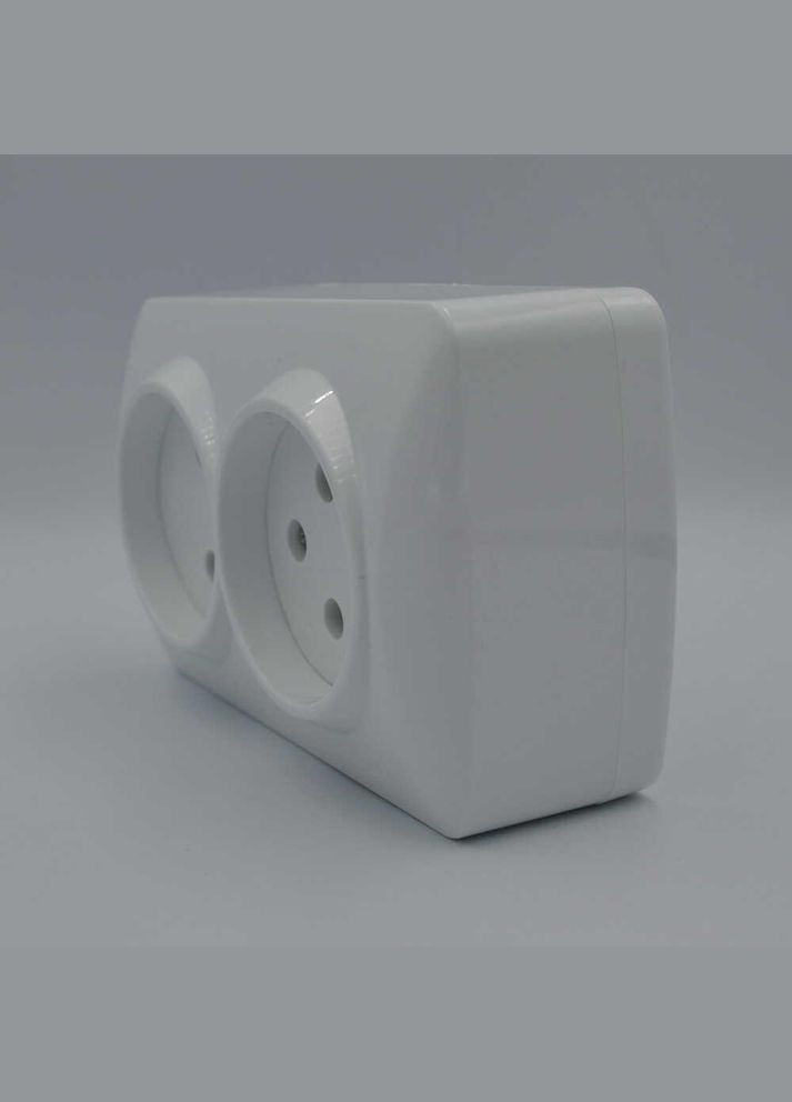 Розетка подвійна без заземлення ALSU накладна біла 504-010200-908 EL-BI (334847164)