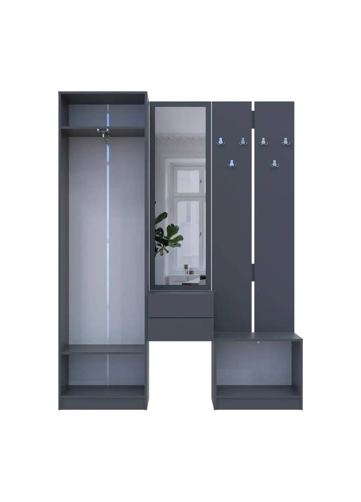 Прихожая Сола (модульная - 3 элемента) / Серая 165х40х215 (DRS-011752) Doros (361998870)