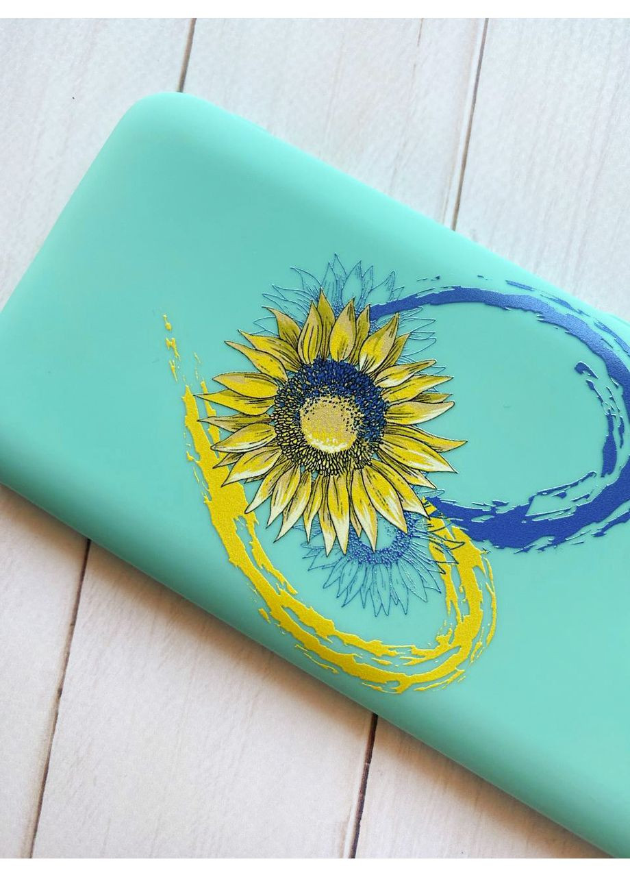 Матовий бірюзовий чохол на Samsung Galaxy A05s (A057) Серце з соняхом. Україна (принт 260) Creative (355395801)