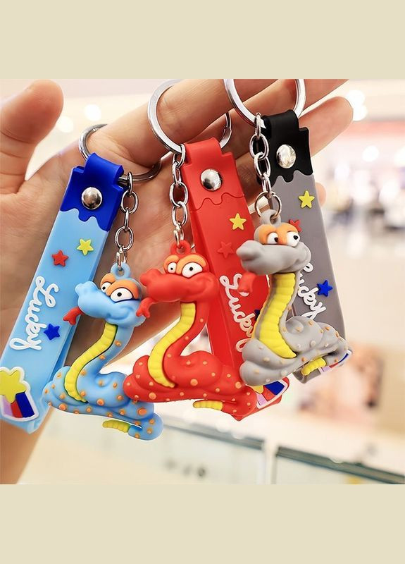 Мультяшний брелок-кулон у вигляді Змії – символ 2025 року в подарунковій упаковці No Brand (307908707)