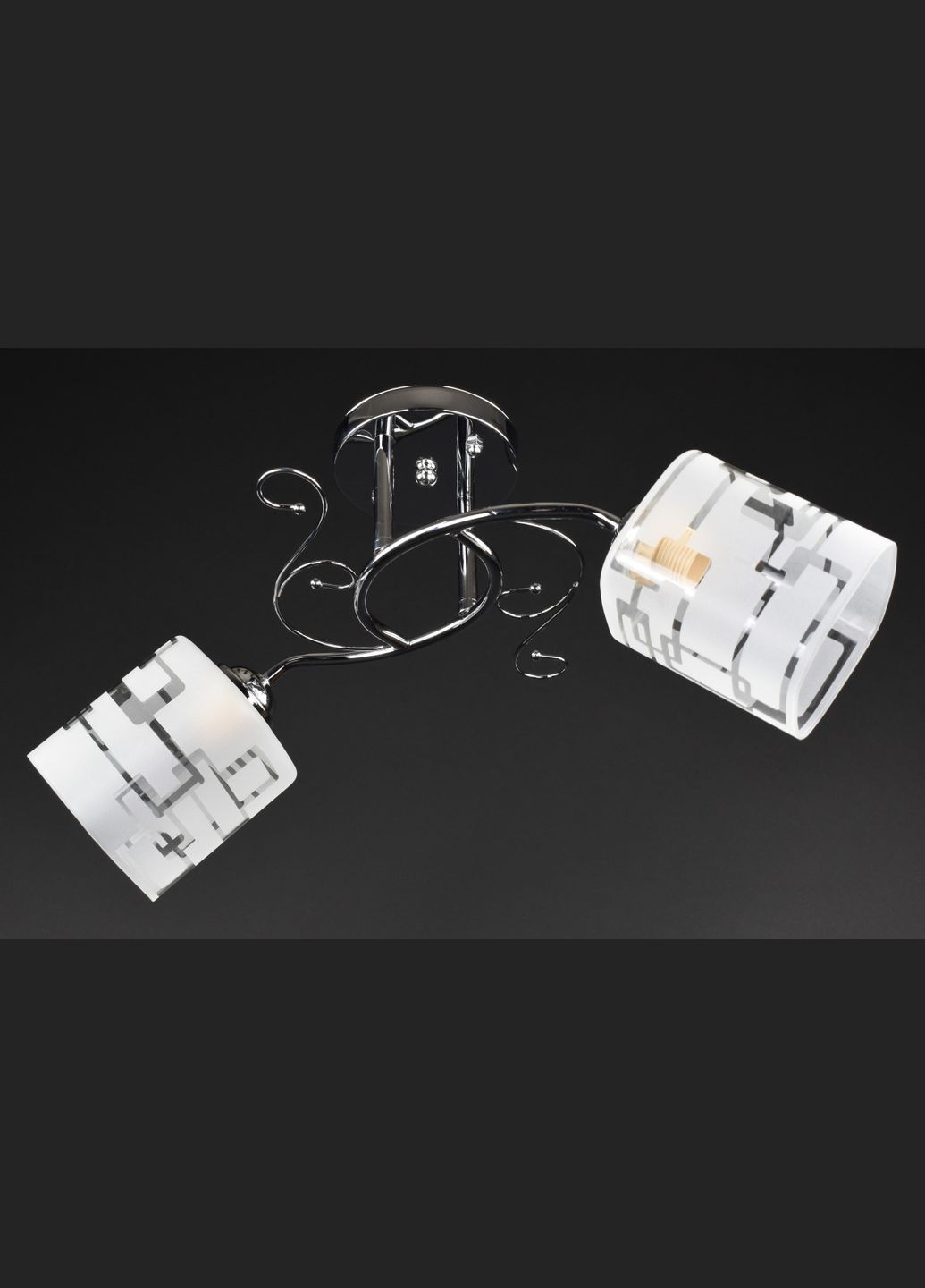 Люстра стельова на 2 лампочки 28103 Хром 24х28х54 см. Sunnysky (364495510)