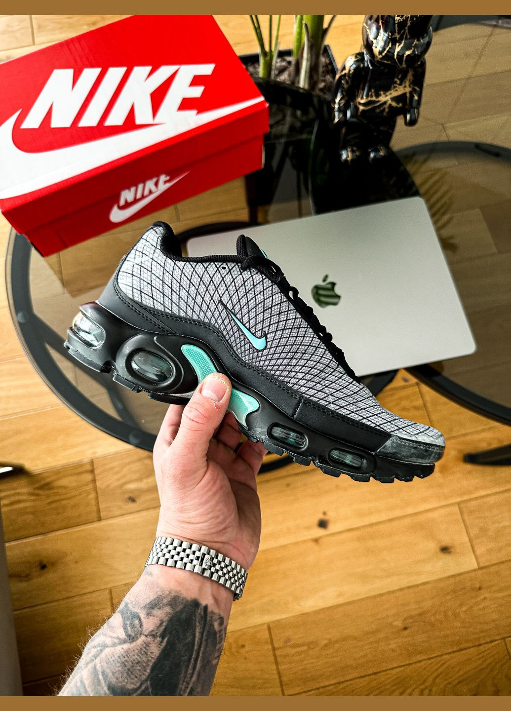 Бирюзовые демисезонные кроссовки мужские nike air max tn "tiffany quad" | найк аир макс тн плюс бирюзовые No Brand