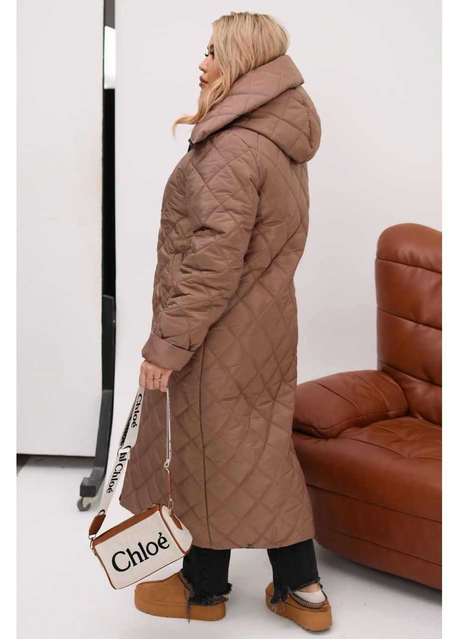 Кавове демісезонне Пальто жіноче тепле Style Point