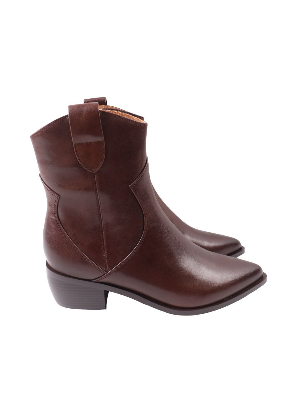 Коричневые ботильоны женские коричневые натуральная кожа Geronea 1022-24DH