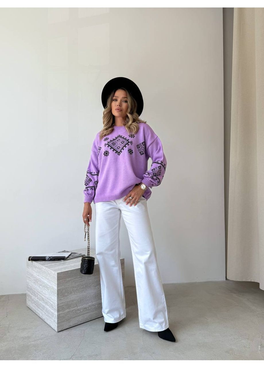 Бузковий демісезонний жіночий светр джемпер No Brand