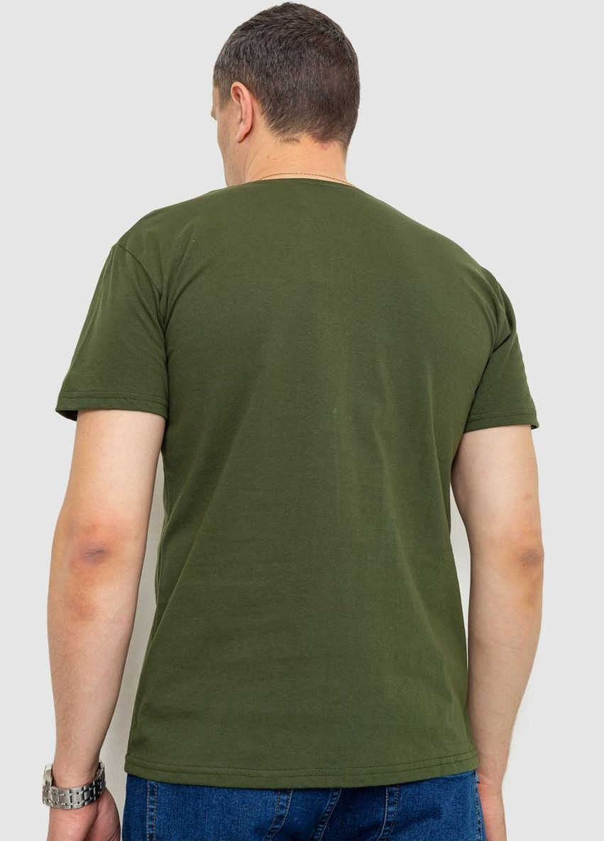 Хаки (оливковая) футболка мужская патриотическая 226r040 с длинным рукавом Ager