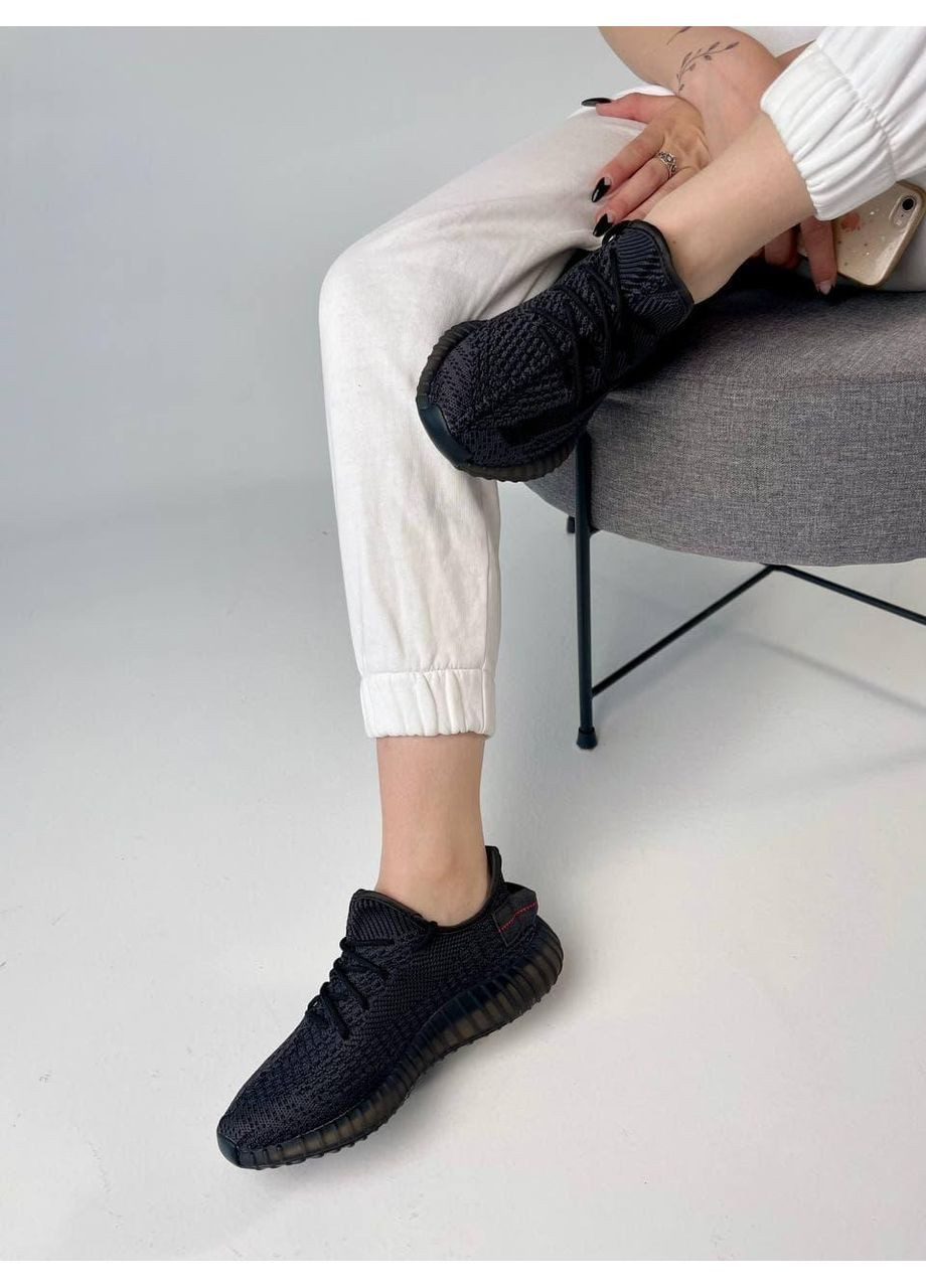 КРОССОВКИ ЖЕНСКИЕ ADIDAS YEEZY BOOST 350 BLACK АДИДАС ИЗИ БУСТ No Brand чёрные демисезоны (368887654)