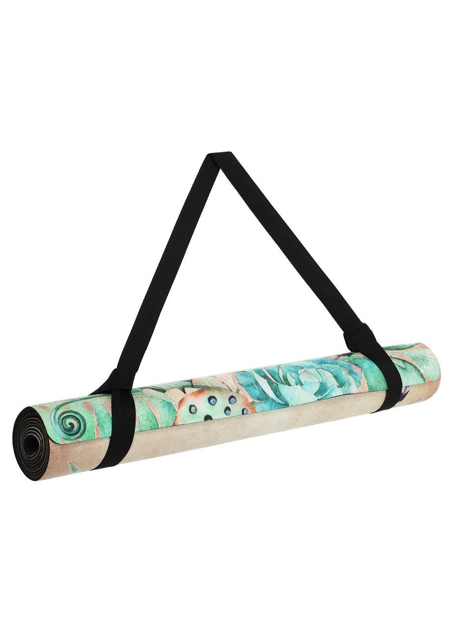 Коврик для йоги Замшевый двухслойный каучуковый 3мм Pro (размер 183x61x0,3см,, с принтом Слон и Record (361433547)