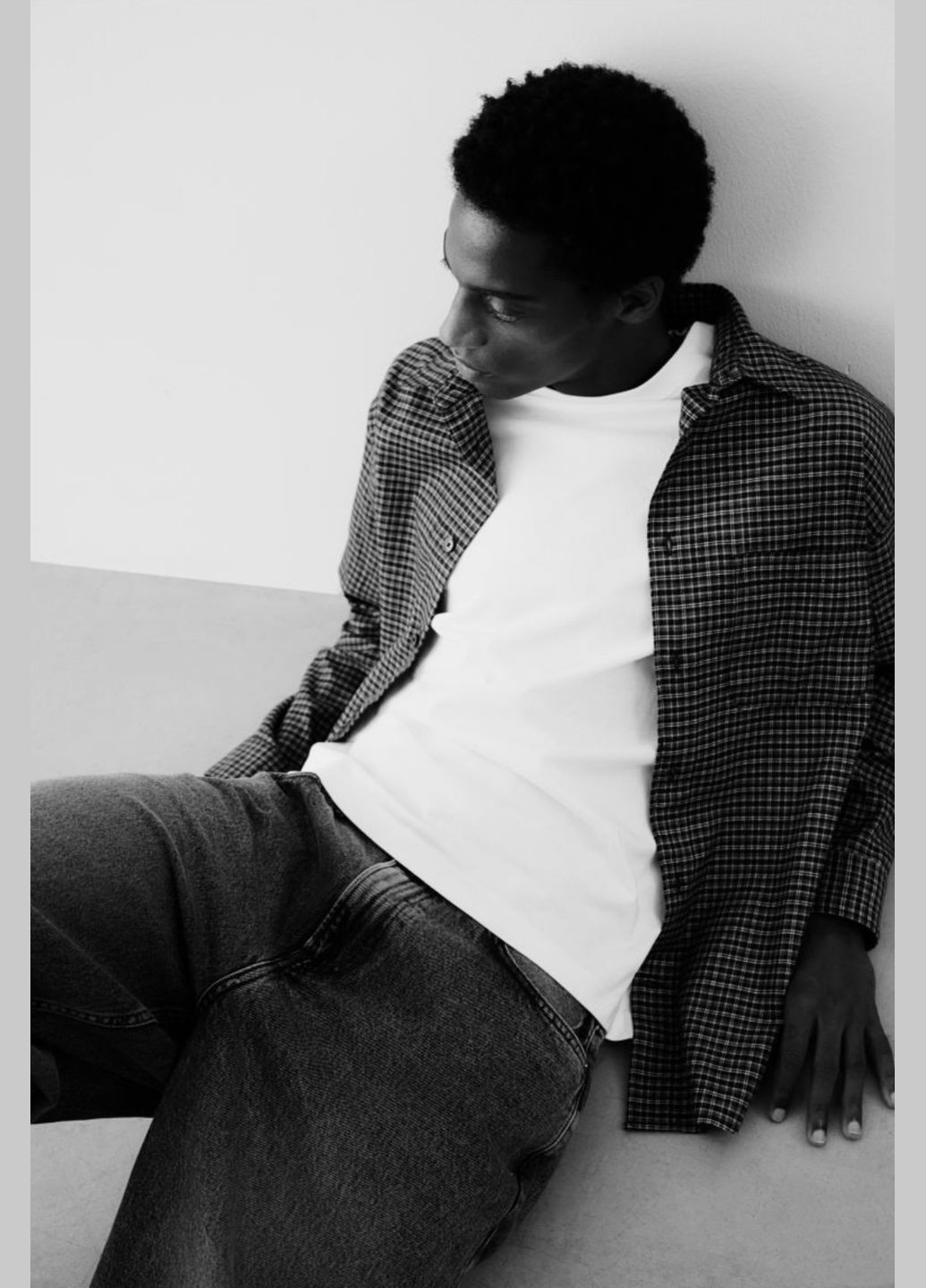 Біла футболка вільного крою H&M loose fit