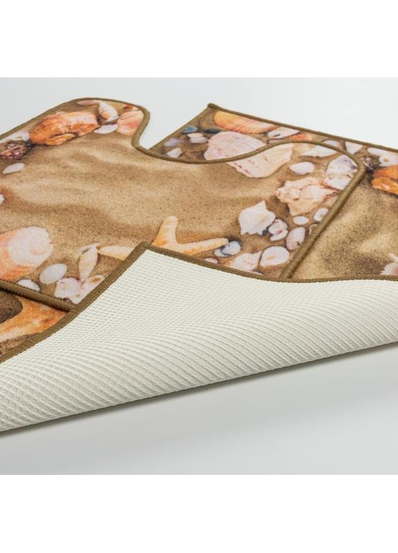 Набір килимків для ванної кімнати та туалету Print 213-2 бежевий No Brand (364969155)