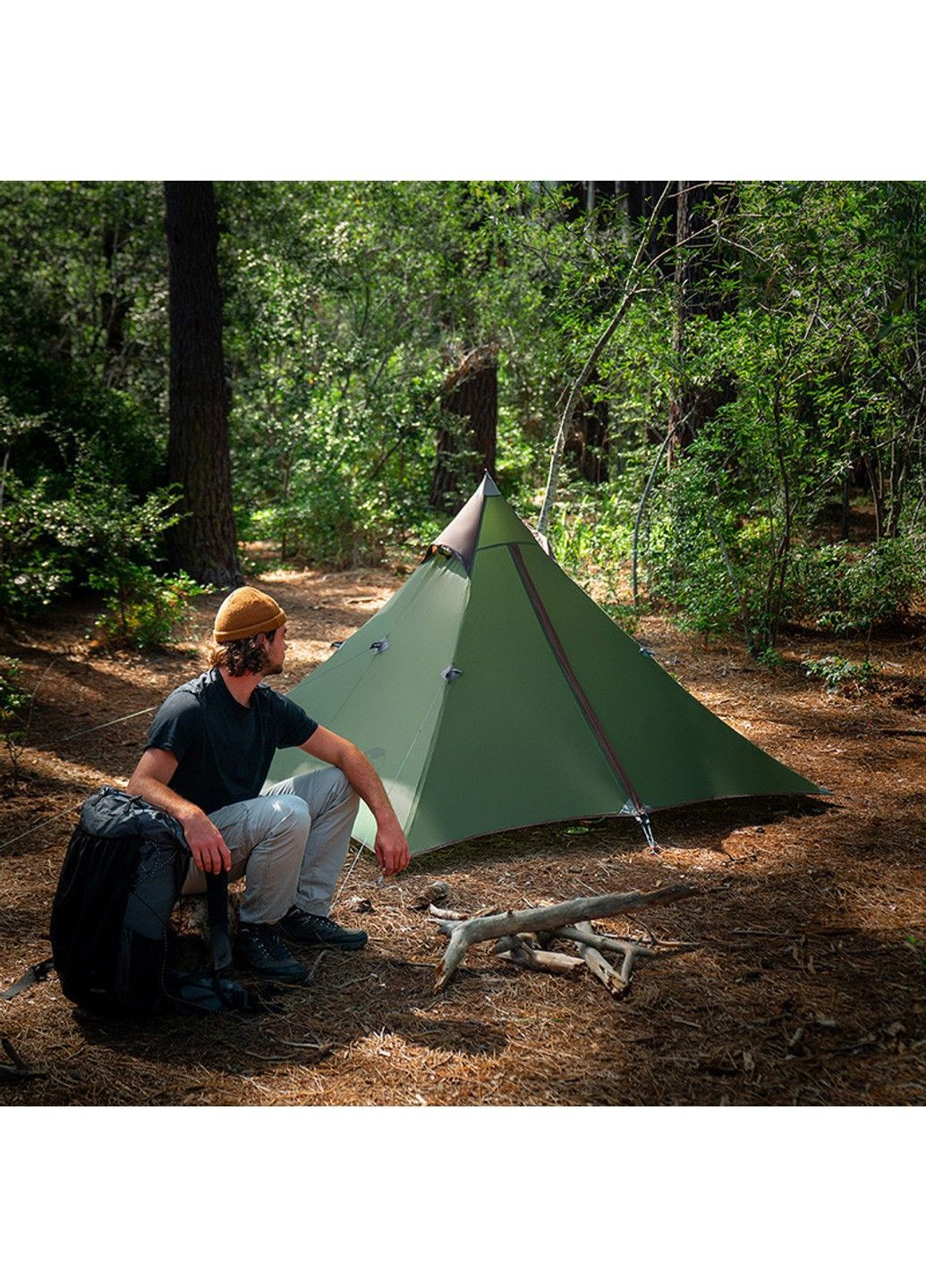 Надлегкий одномісний намет з гострою верхівкою Naturehike NH17T030-L (Темно-зелений) No Brand (332637013)