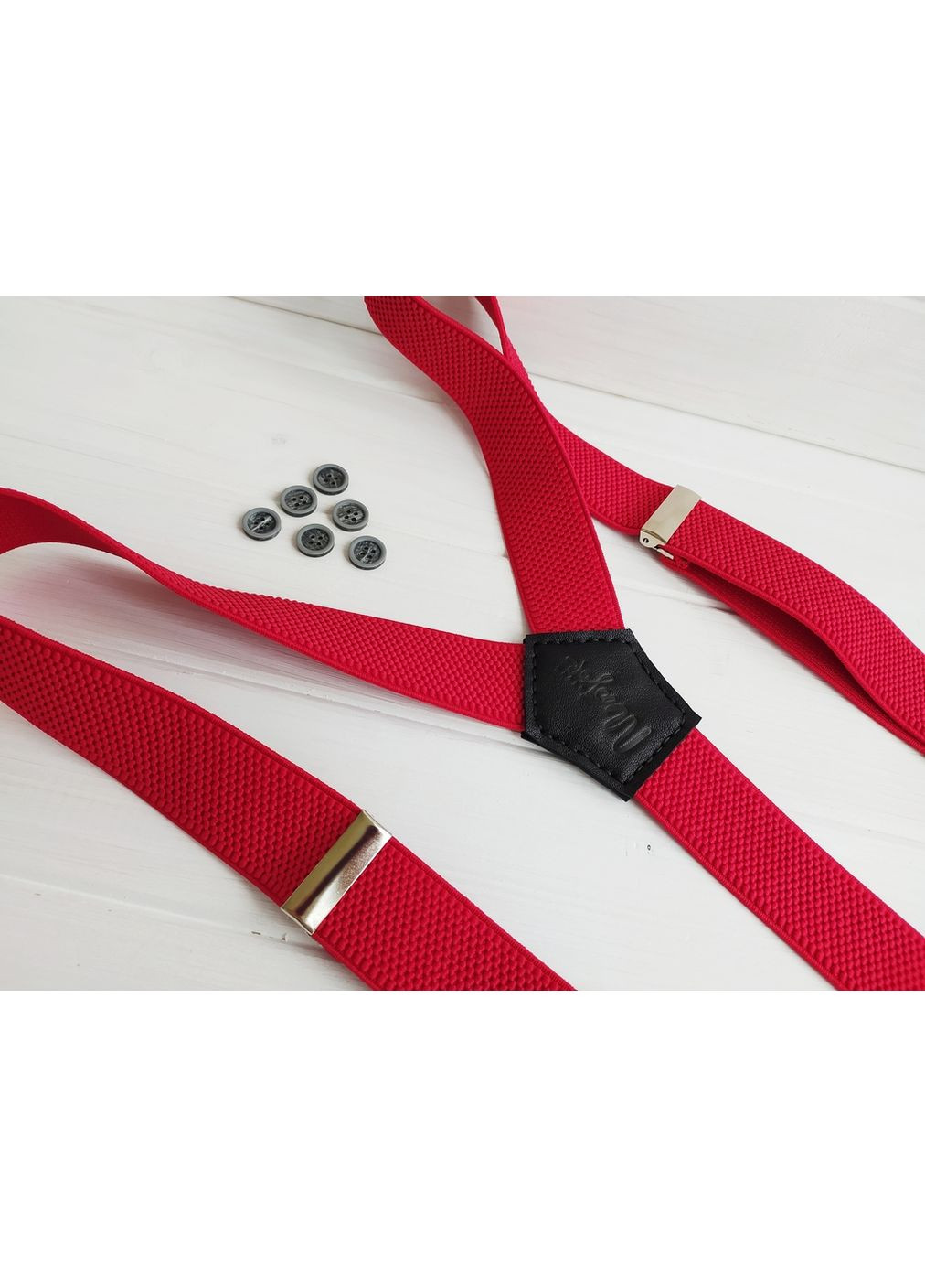 Червоні підтяжки на ґудзиках Major Style (357206627)