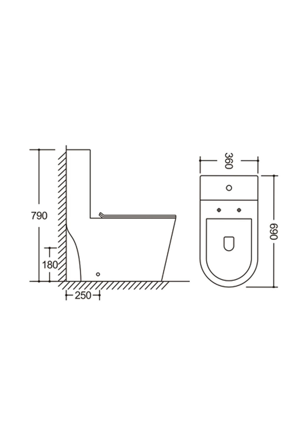 Унітаз-моноблок підлоговий Kolibri Ultra Quiet безобідковий з сидінням Soft-close WHITE Qtap QT10226380W (341326584)