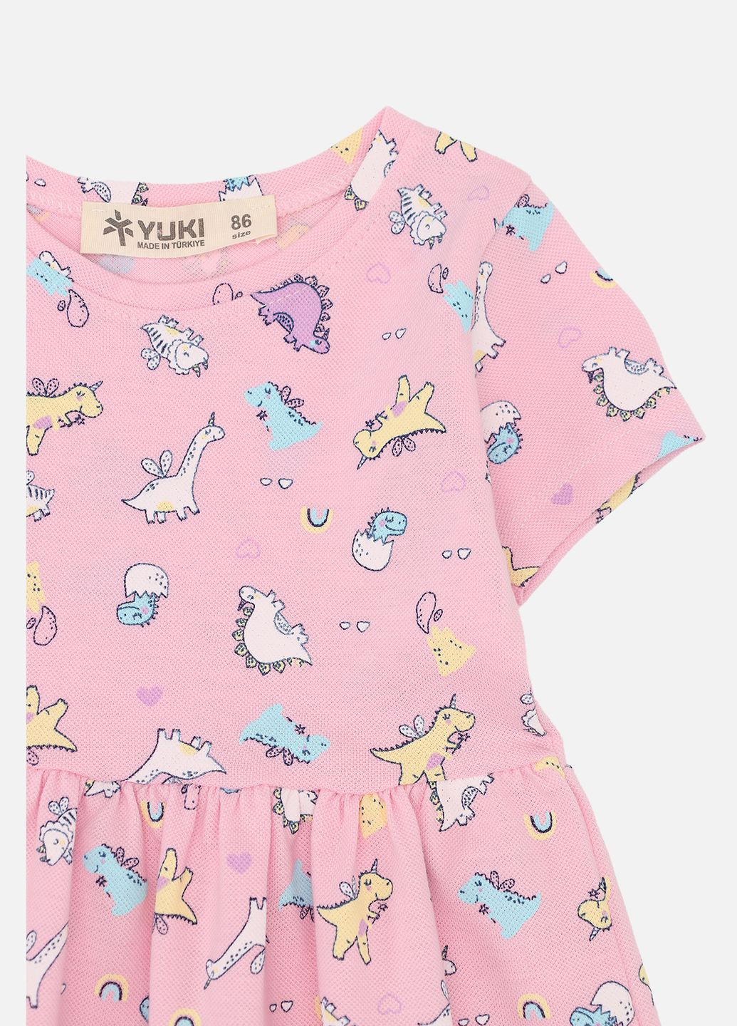 Светло-розовое платье приталенное для девочки цвет светло-розовый цб-00276052 Yuki (329296175)