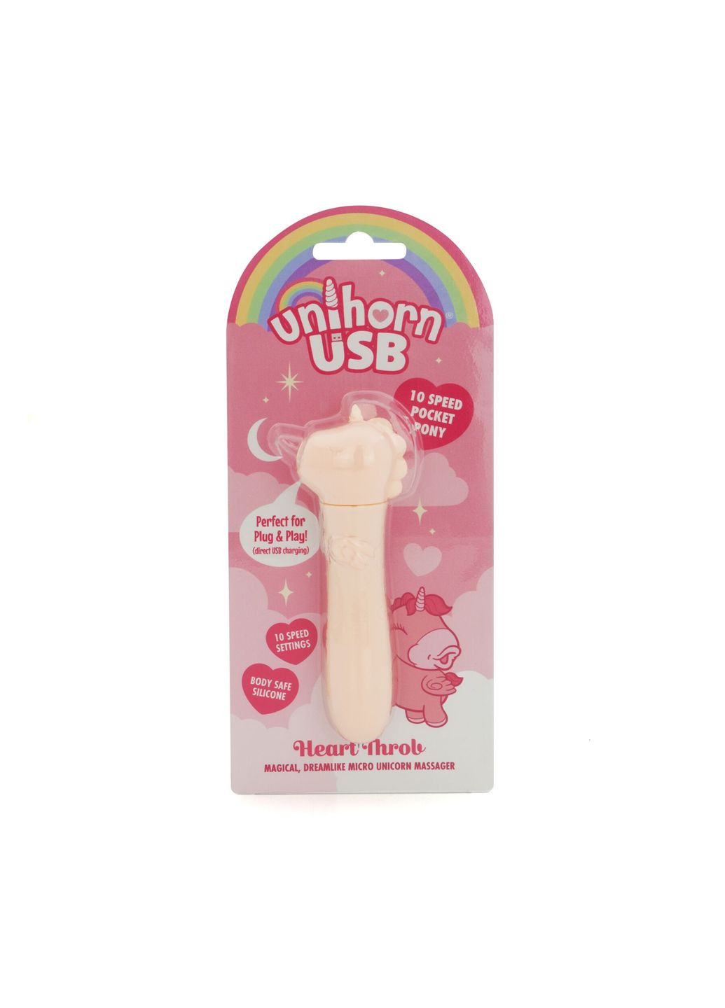 Вибратор-единорожка USB Bullet - Heart Throb, виброшар, USB-зарядка - CherryLove Unihorn (369666158)