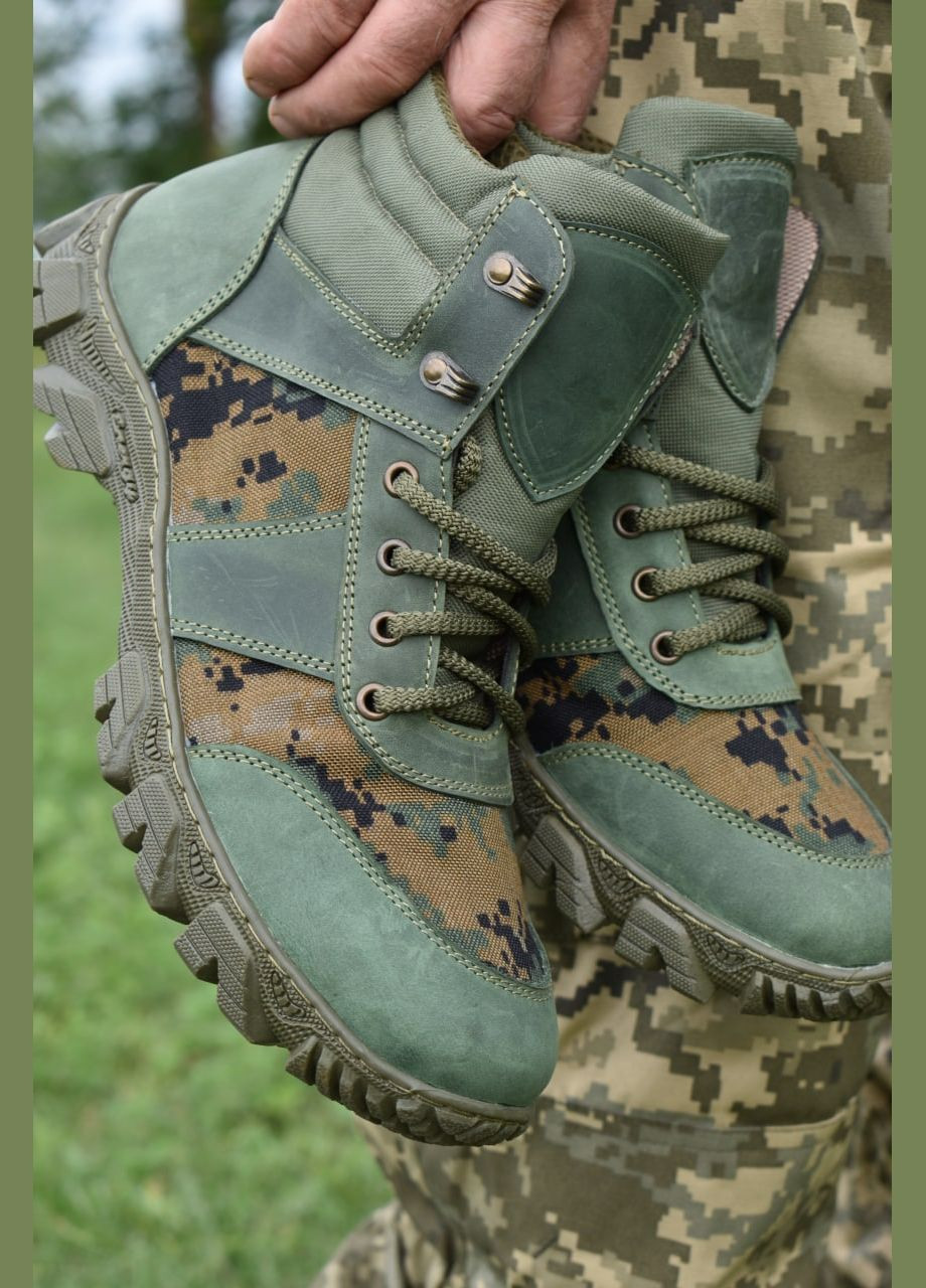 Летние Берцы Мужские Ботинки Тактические. 36-48р Олива+Пиксель. Натуральная гидрофобная кожа! MSLM-1022 39 No Brand (289384771)
