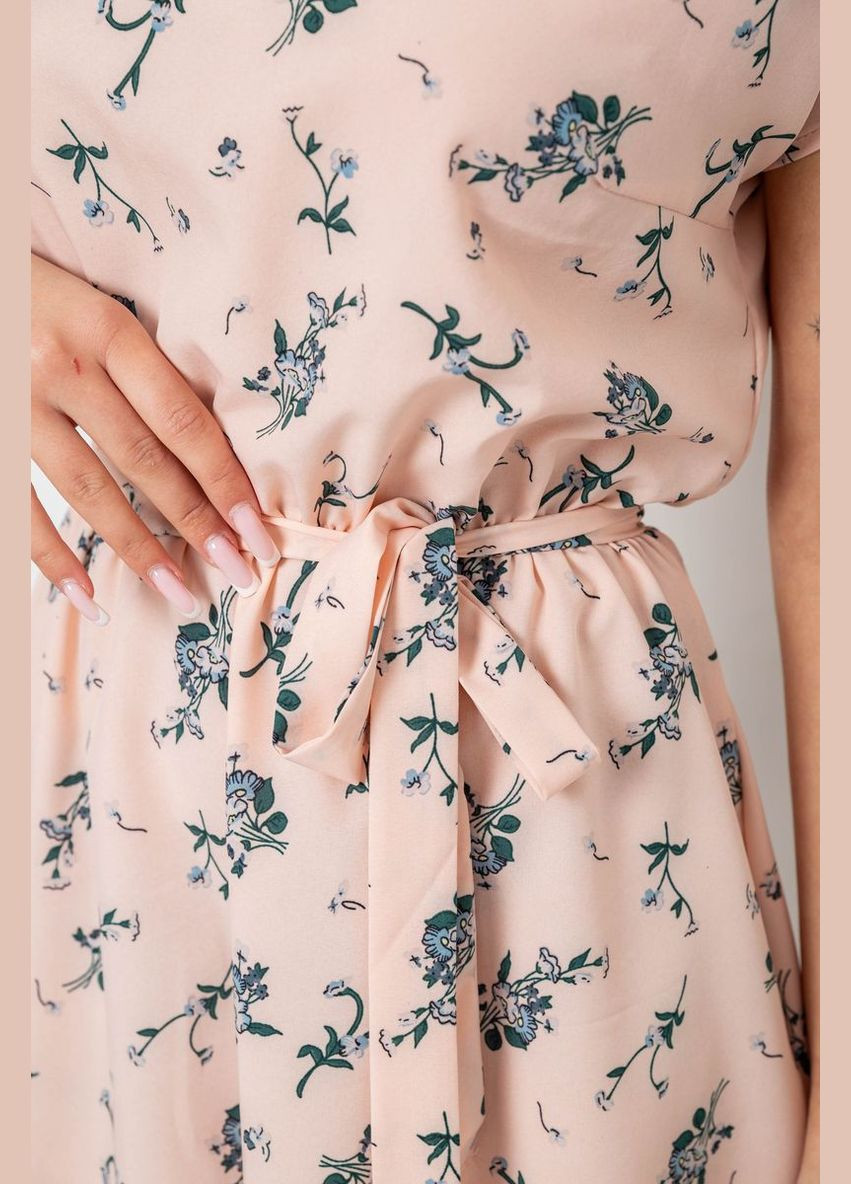 Персиковое повседневный платье с принтом Sport Line с рисунком