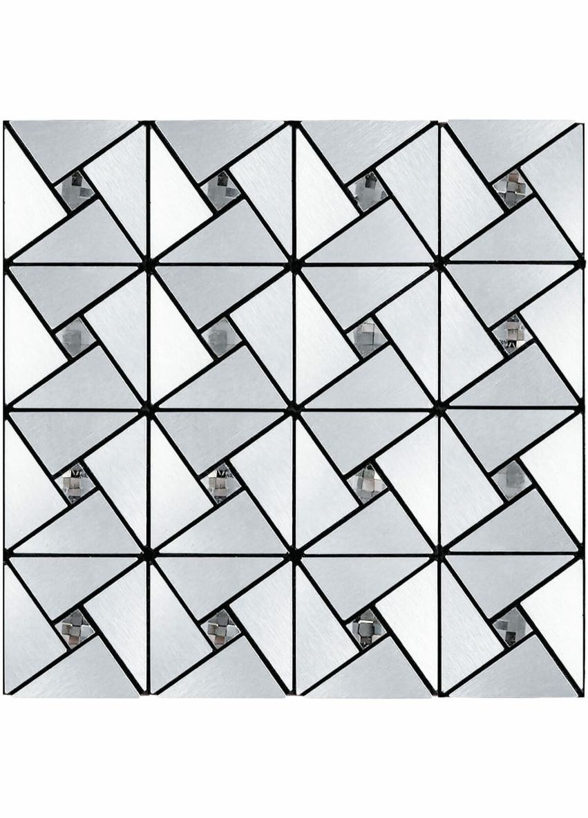 Самоклеящаяся алюминиевая плитка серебро со стразами 300х300х3мм SW-00001325 (D) Sticker Wall (292564763)
