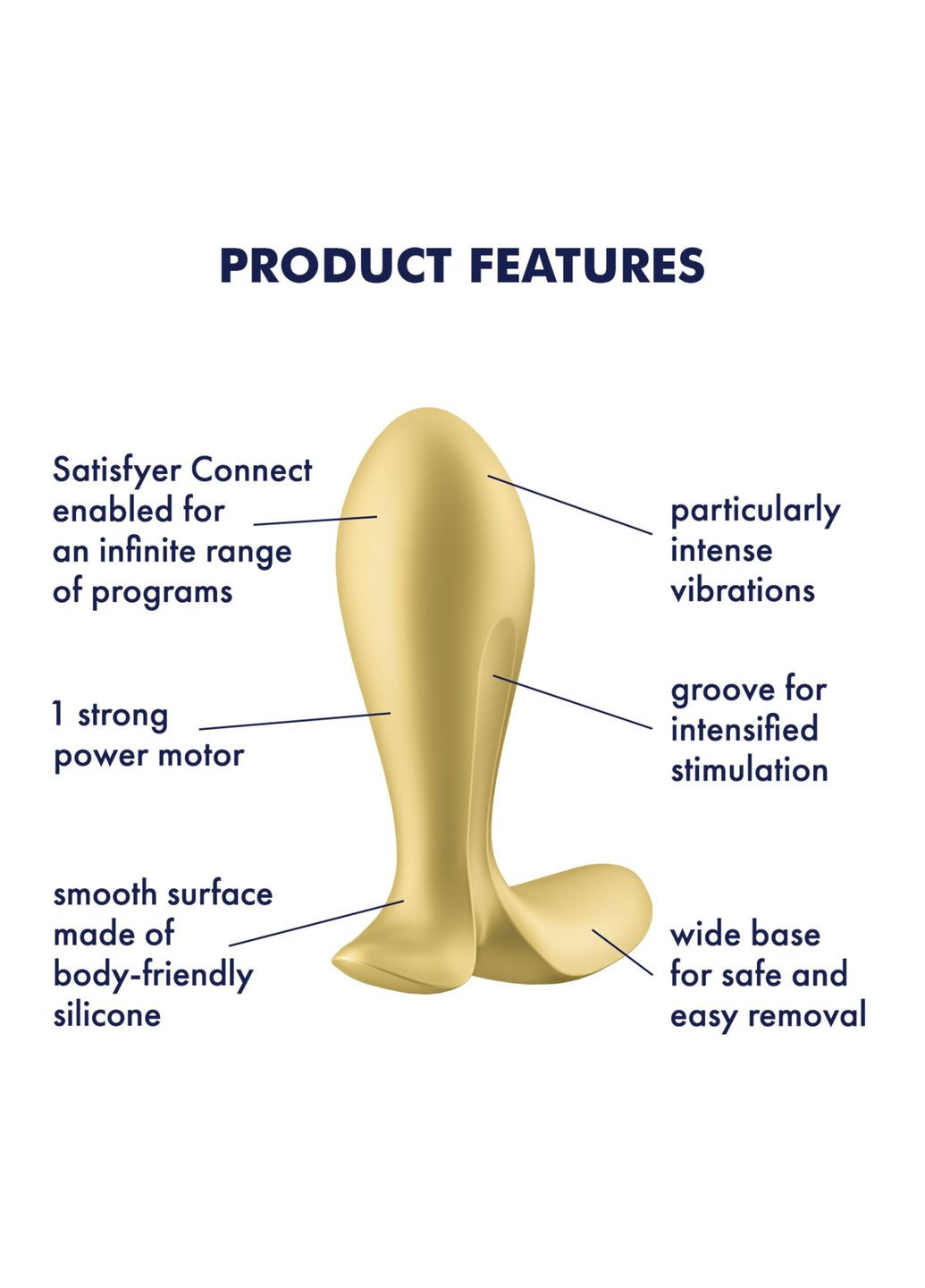 Анальная смартпробка с вибрацией Intensity Plug Gold Satisfyer (297516803)