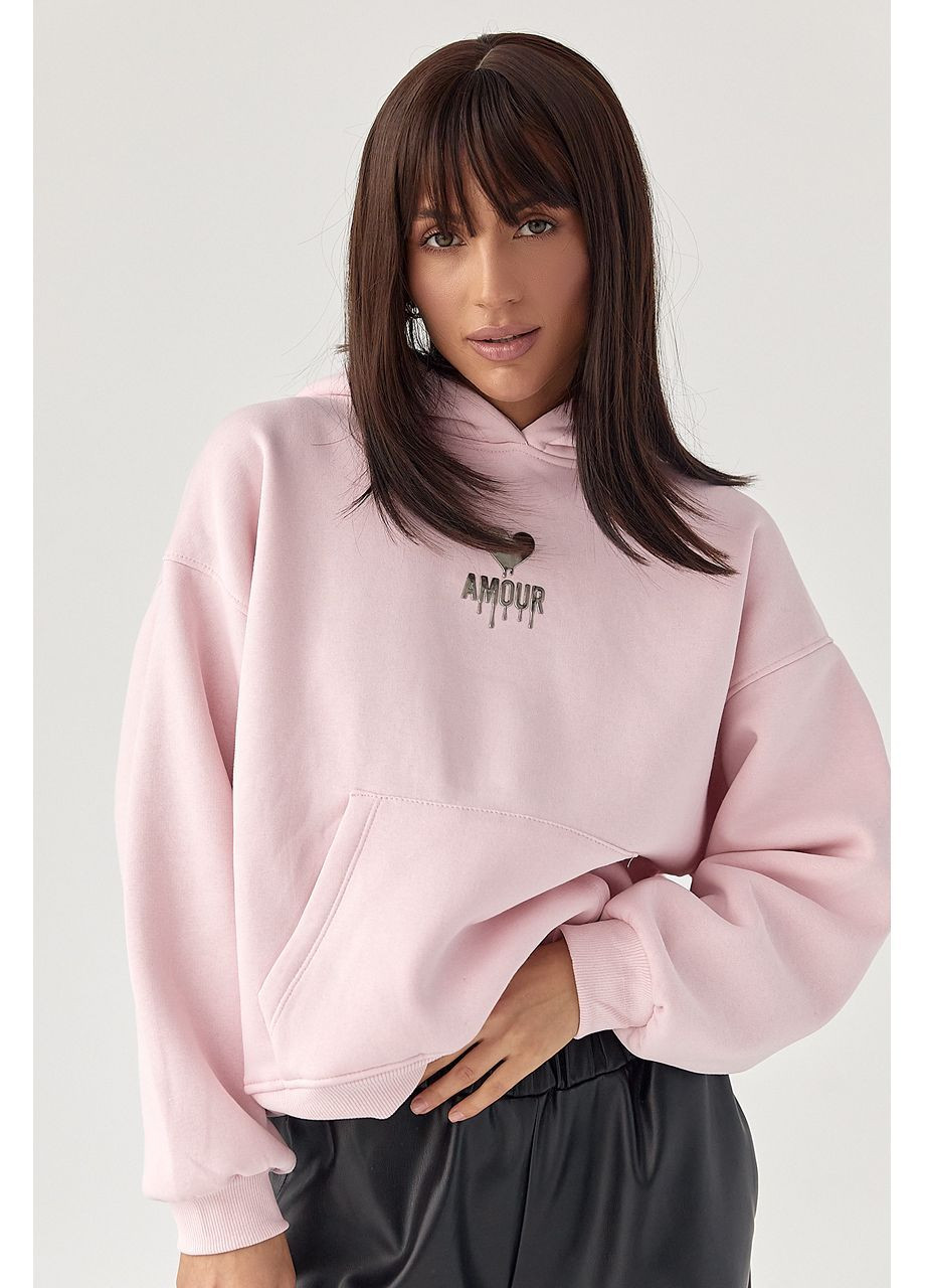 Утепленное худи с капюшоном - коричневый цвет Lurex (370602073)