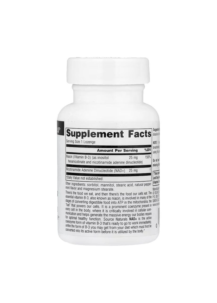 Coenzymated™ B-3 25 mg Peppermint - 60 lozenges Source Naturals (369396580)