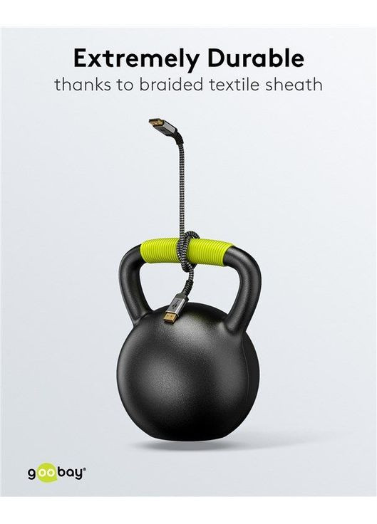 Кабель монітора сигнальний DisplayPort M/M (тато/тато) 5.0m v1.4 8K@60Hz 19+1pin D=5.5mm Tex Goobay (369645404)