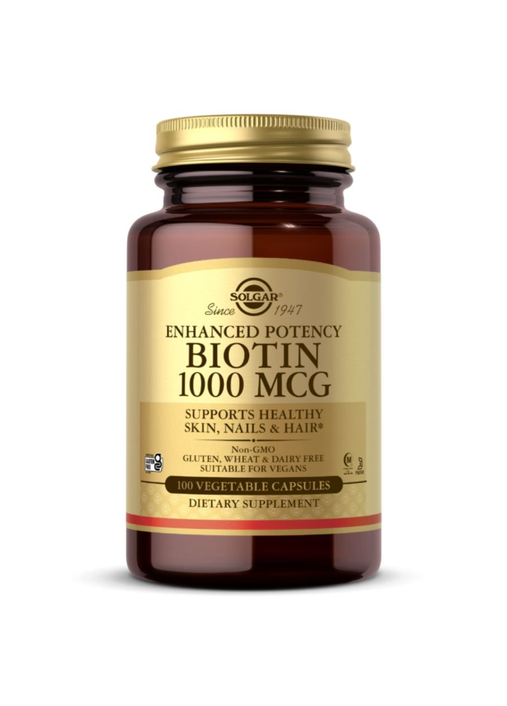 Біотин Biotin 1000 mcg - 100 vcaps Solgar (280899435)