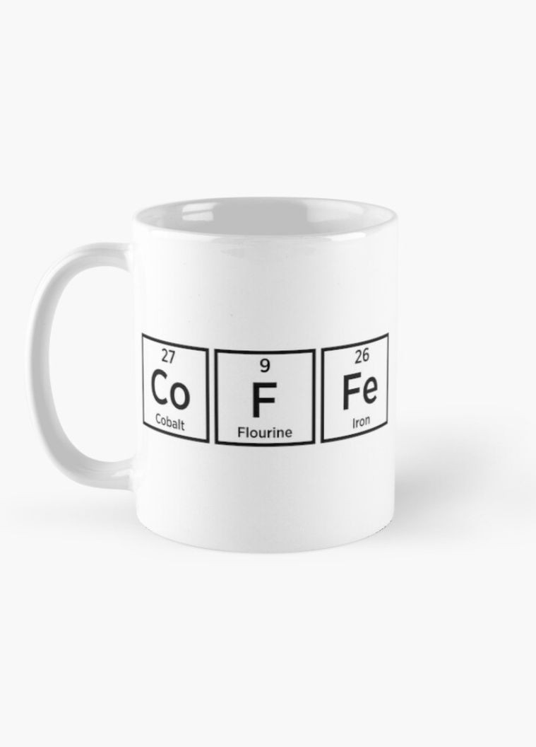 Чашка Керамічна кружка з принтом Сoffee CoFFe таблиця менделеєва Біла 330 мл Orca (317320371)
