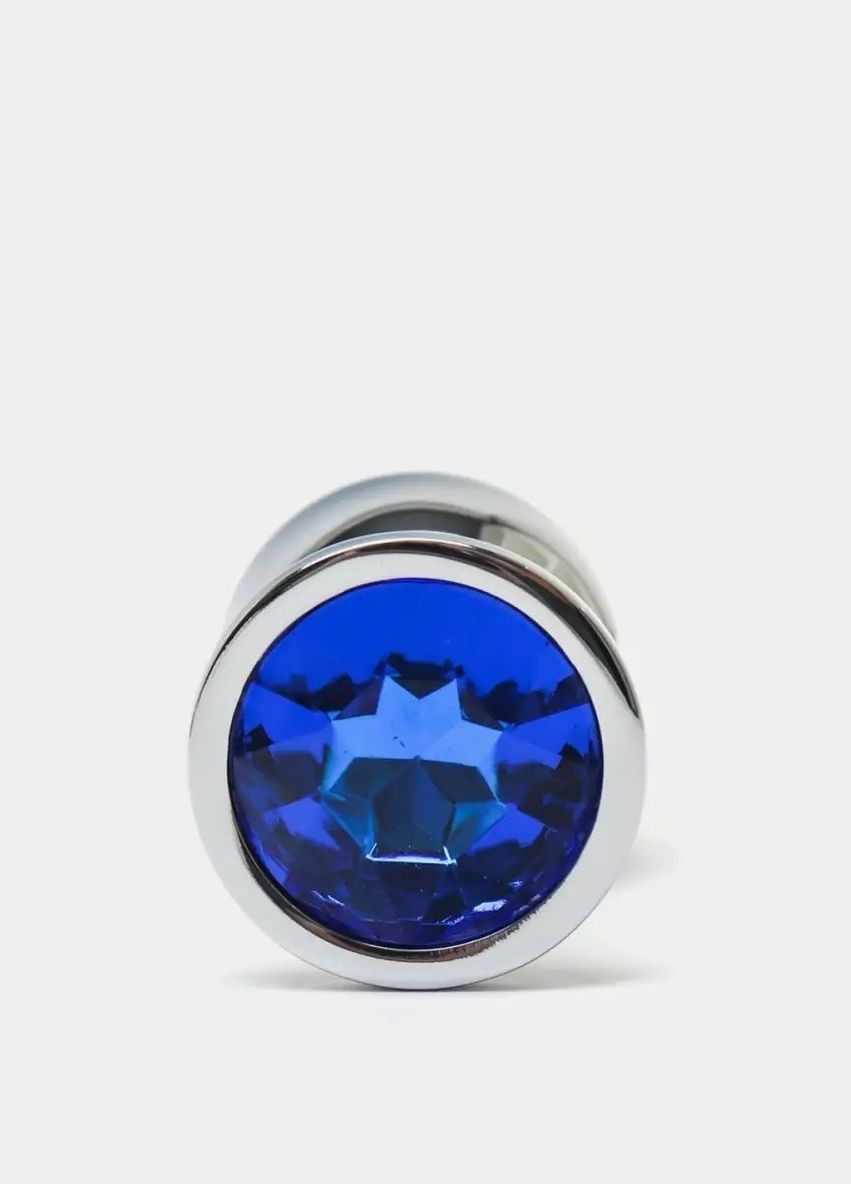 Анальна пробка металева, з синім камнем стальна Cindylove (288539352)