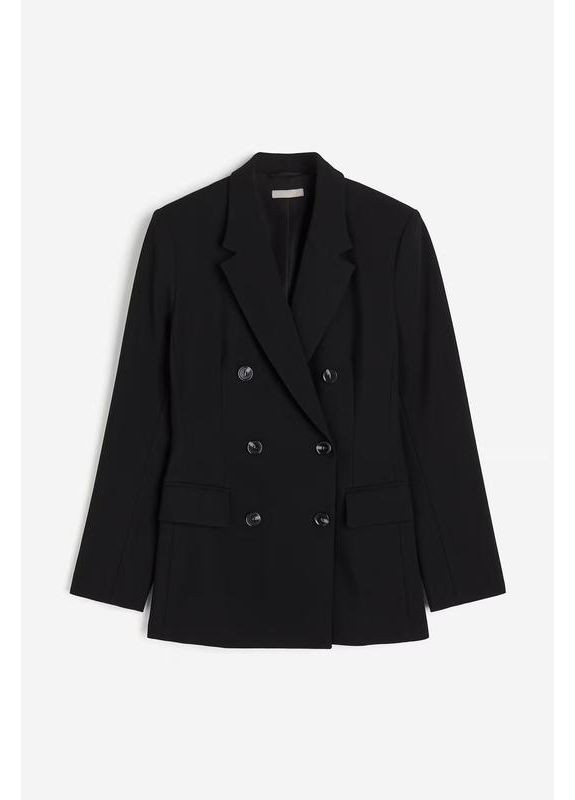 Неймовірний піджак жакет з бортами чорний базовий H&M (357435597)