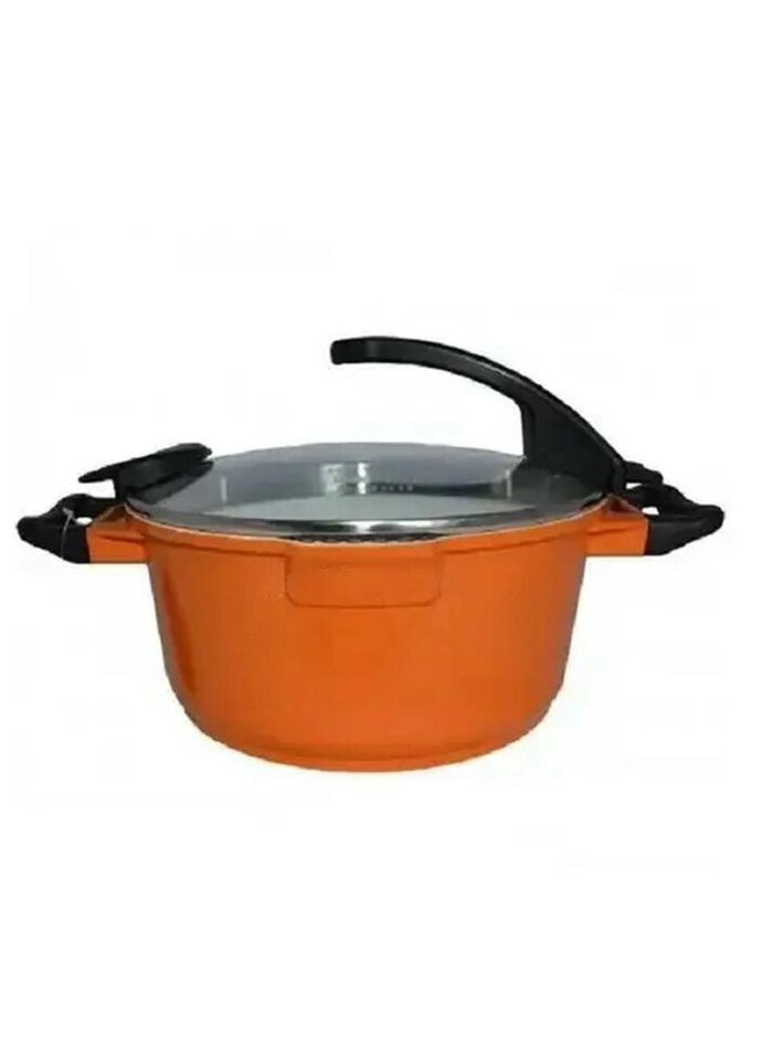 Кастрюля с крышкой BS-6924-orange 24 см 3.3 л оранжевая Barton Steel (335972839)
