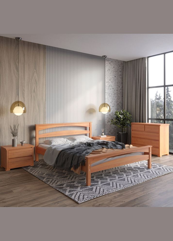 Двоспальне дерев'яне ліжко Чикаго Сіті 160х200 см (MBG-9957) Mebigrand (366088063)