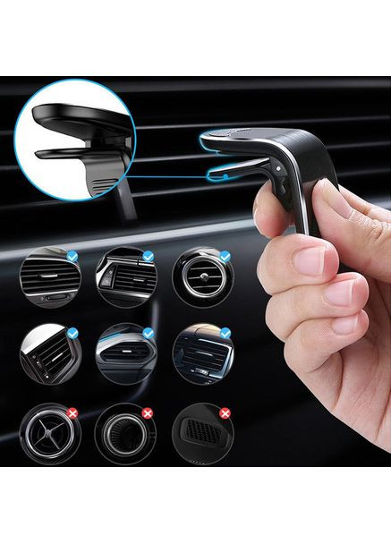 Автодержатель для телефона на дефлекторе C82 Flat Magnetic Black XO (362915797)