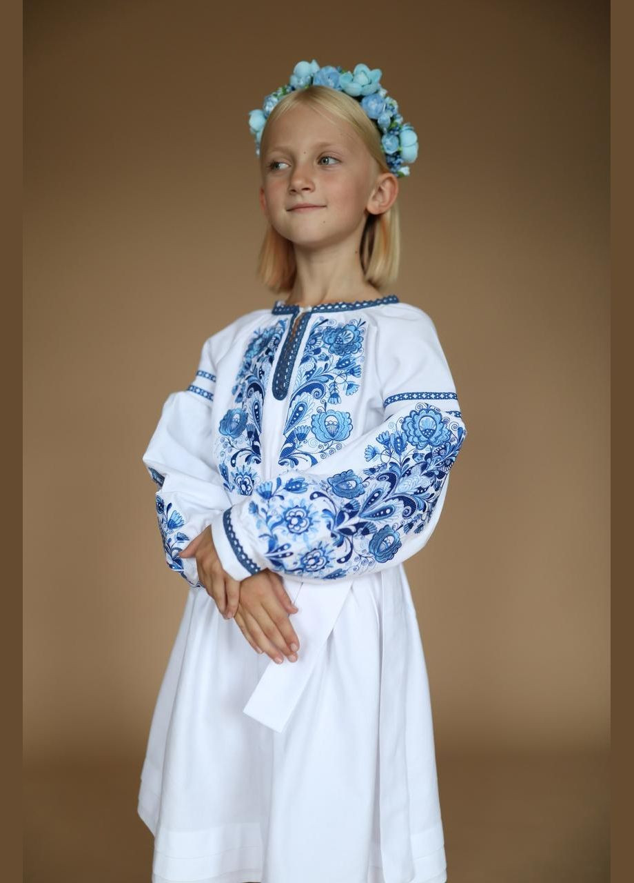 Біла сукня вишиванка для дівчинки святкова дерево життя, сукня вишита для дівчинки, (341328005)