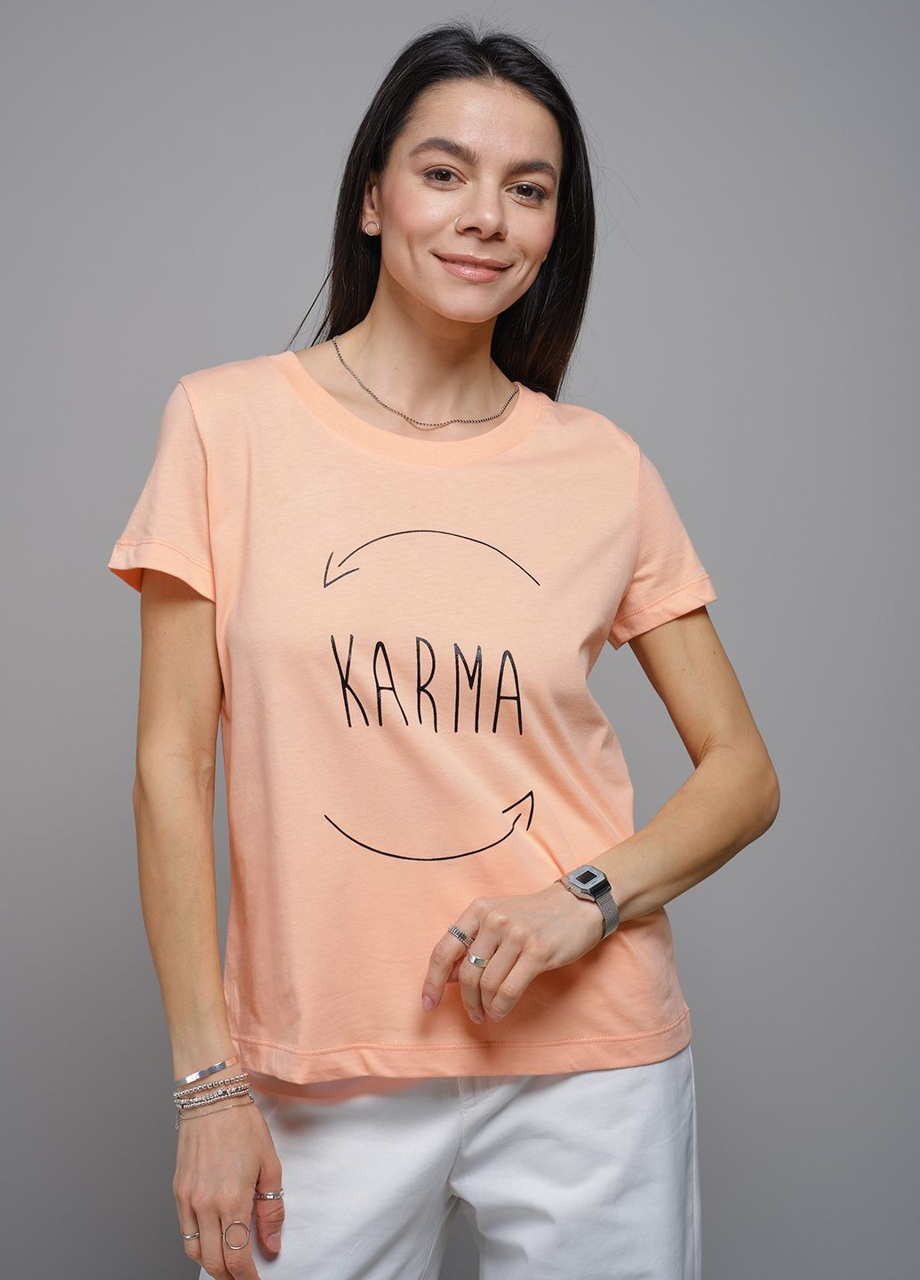 Помаранчева літня жіноча футболка карма 103102 Power