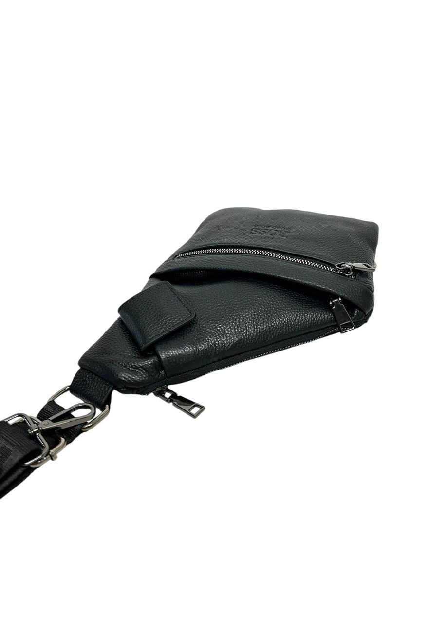 Чоловіча нагрудна сумка з натуральноЇ шкіри HB-K023 чорна 30 x 20 x 1 No Brand (372744550)
