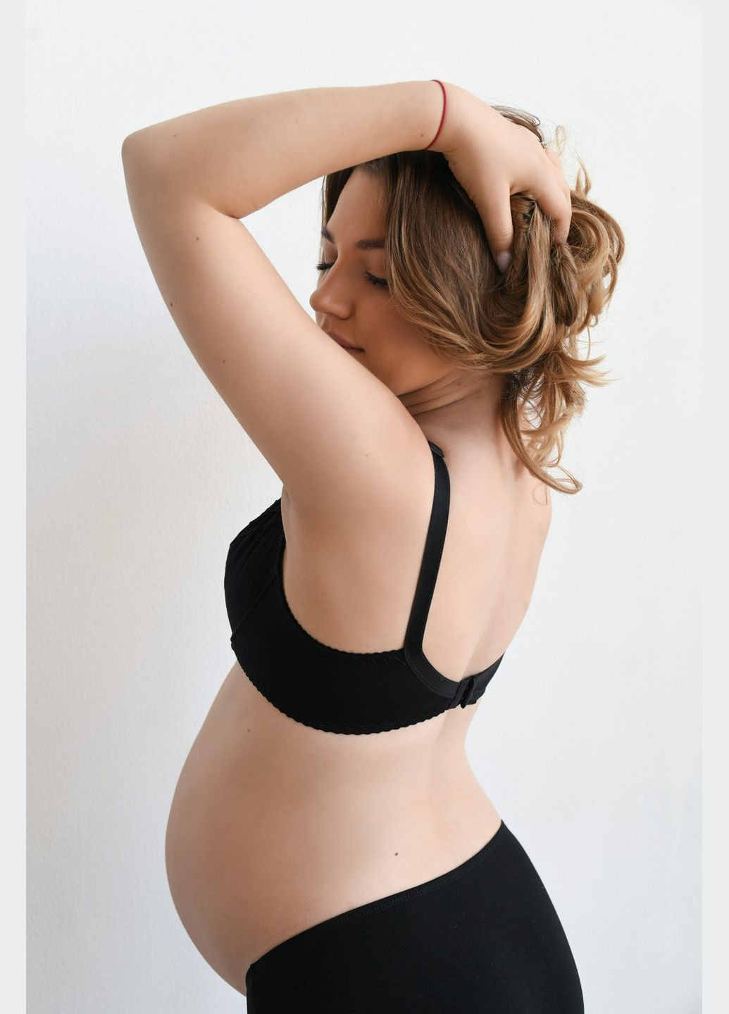 Чёрный брасьер бюстгальтер для мам Мамин Дім с косточками