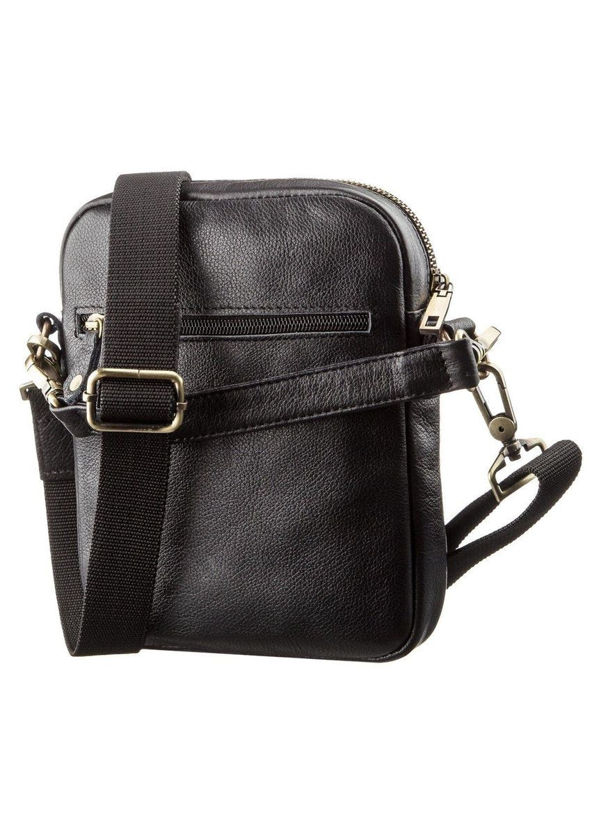 Чоловіча шкіряна сумка з двома знімними ручками 19110 Чорна Shvigel (366880575)