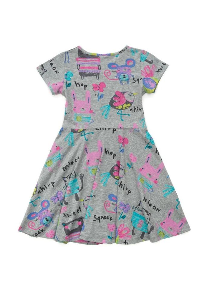 Сіра сукня трикотажна (5911-39-9-12-134g-fuchia) Lovetti (300625098)