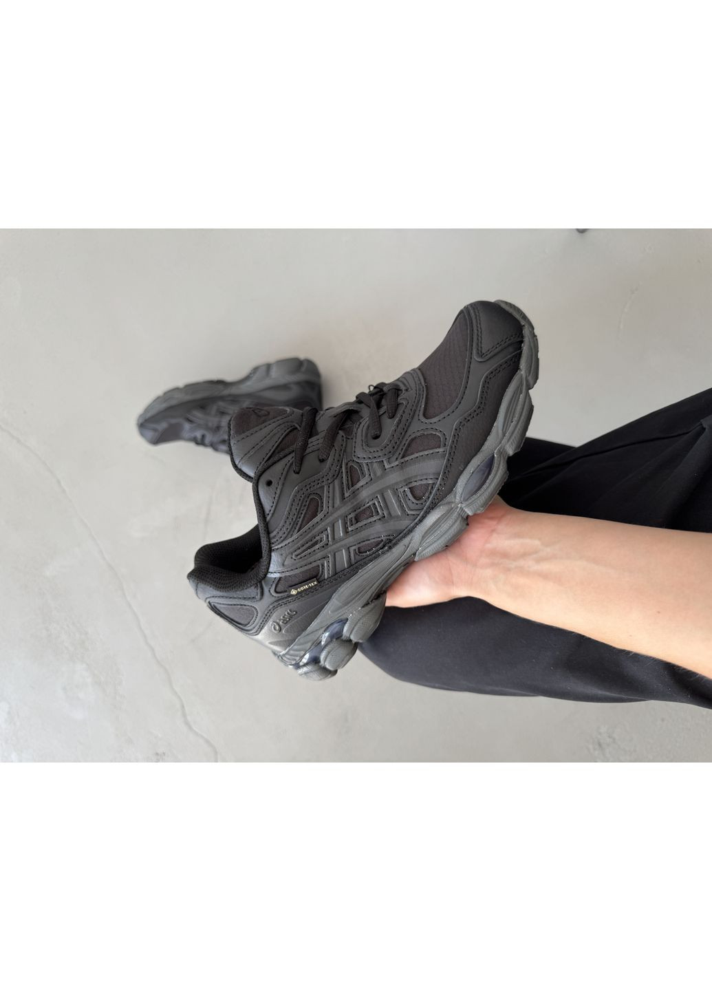 Черные демисезонные кроссовки мужские asics gel-nyc black gore-tex асикс гель нюк No Brand