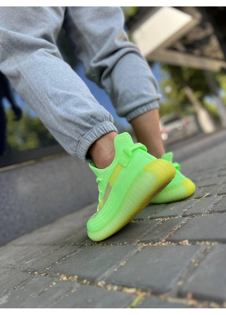 Жовті Осінні кросівки чоловічі adidas yeezy 350 v2 glow in dark адідас ізі буст No Brand